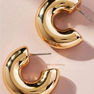 Brand new Anthropologie Tube Hoop Earrings chunky lightweight thick wide fat